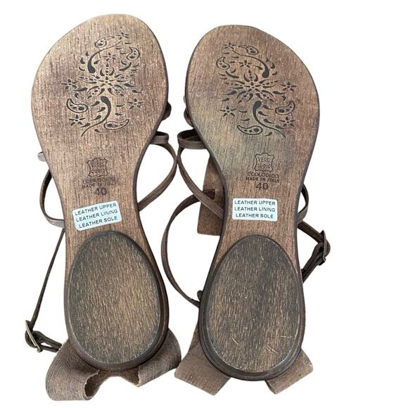 Sundance Catalog NWTS Brown Leather Fisherman Strappy Flat Sandals size 40 10 - Picture 7 of 8